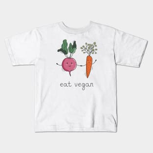 Cute doodle beetroot and carrot Kids T-Shirt